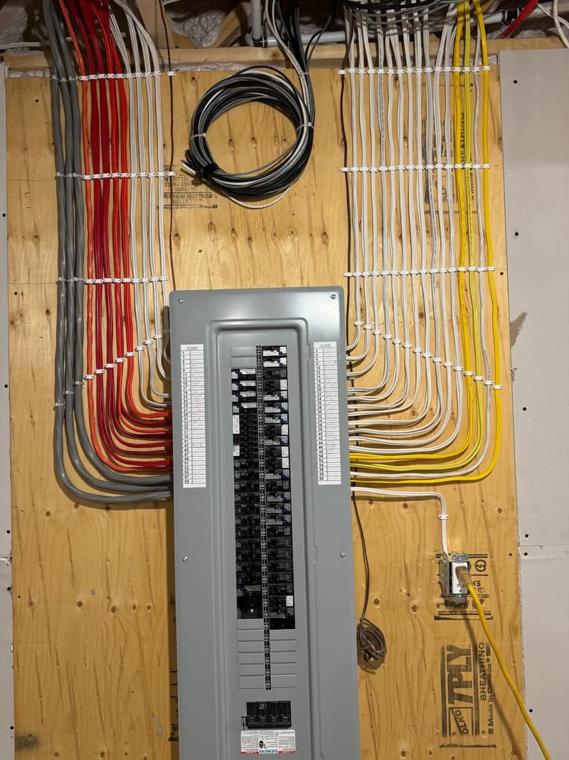 Panneau électrique résidentiel dimensionné et étiqueté par VL Électrique